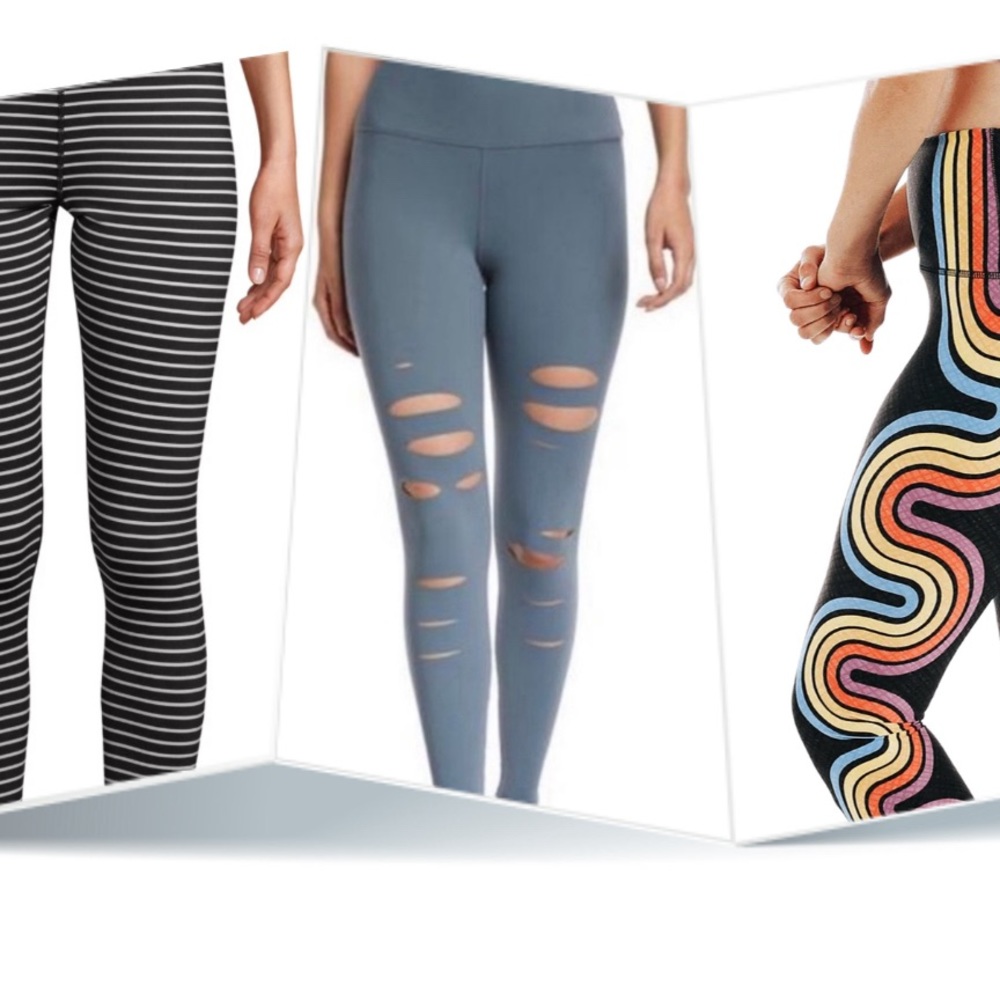 Lot of 3 designer leggings Alo Yoga Democracy Sol Scorpio L/XL great deal!
